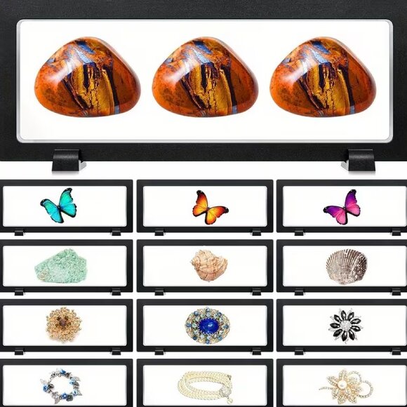 Jewelry - NWOT - Set of 4 Stylish 3D Floating Jewelry Display Cases Rectangular Design